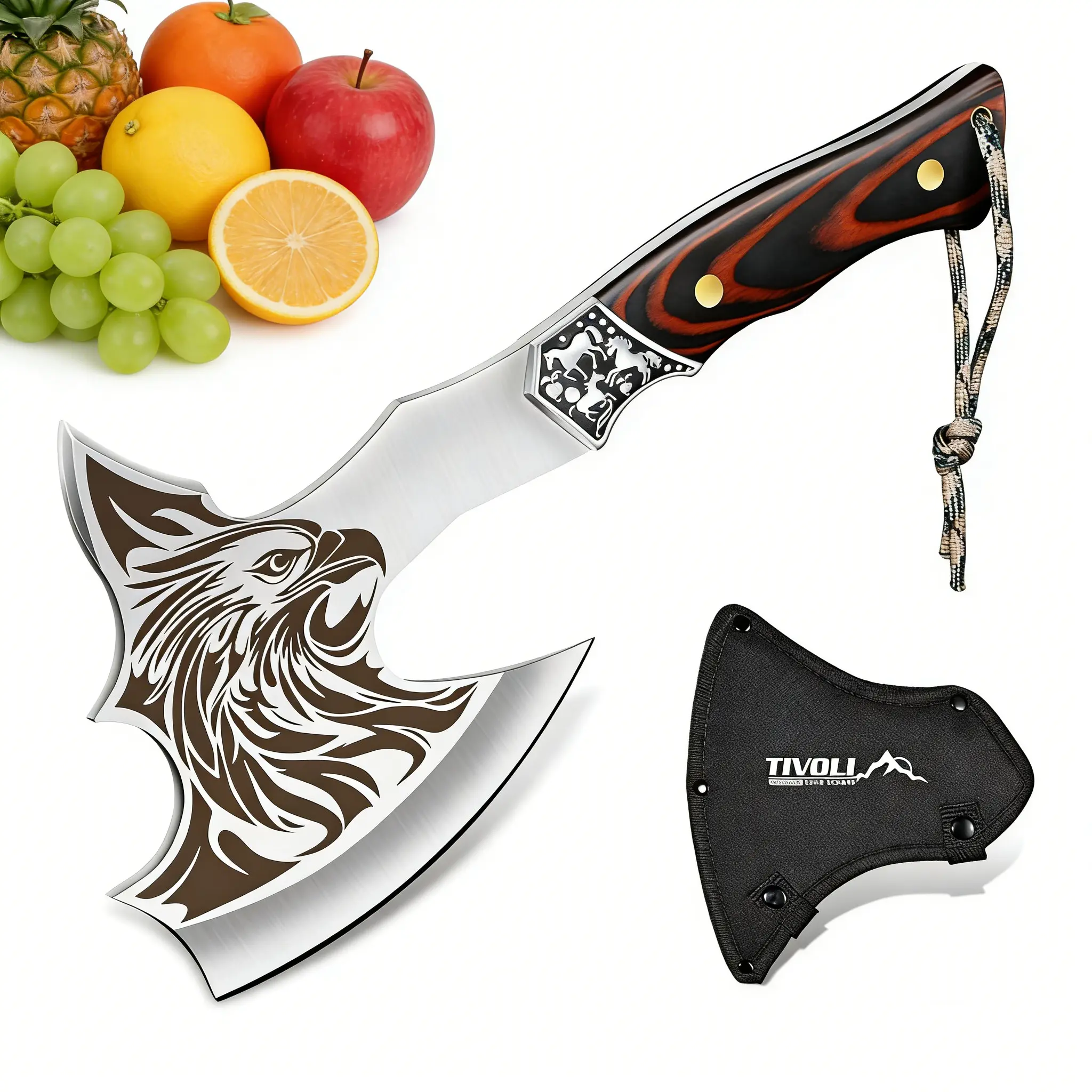 TIVOLI Garden Axe, Garden Tool with Sheath,  Ergonomic Handle- Ideal Gift for Men