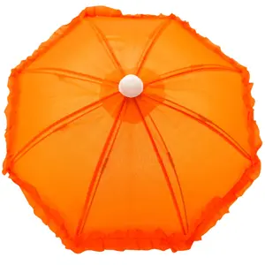 Orange Umbrella with Ruffle  5" (Each)