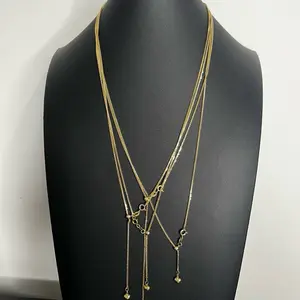 Female 10k Gold Adjustable Necklace Chain, Chain & Link Design, Daily Wear Pendant Necklace