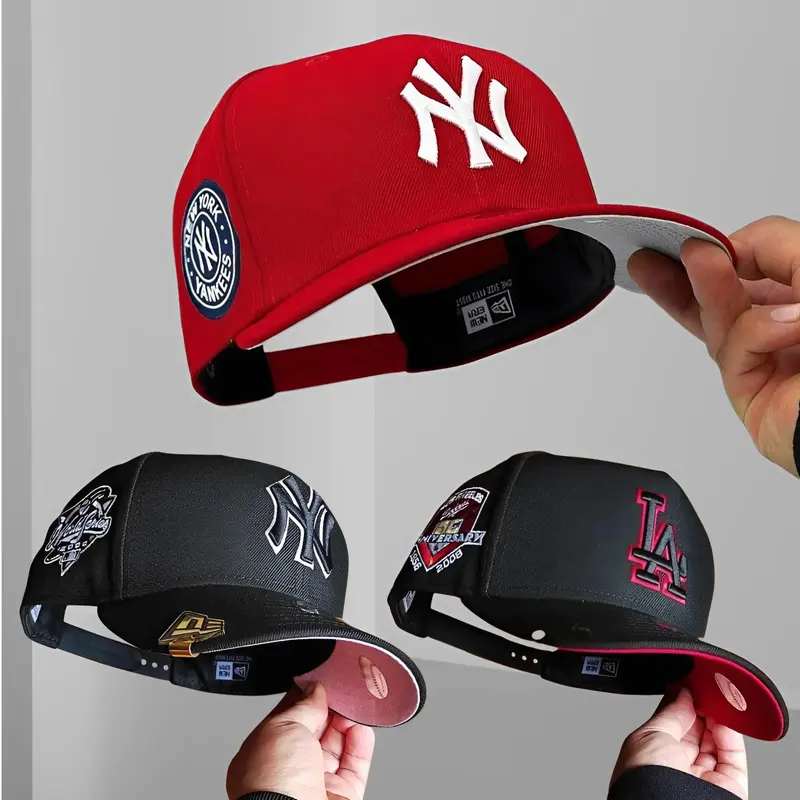 New Era 59FIFTY MLB Fitted Baseball Caps – NY Yankees & LA Dodgers Collector Edition, Raised Embroidered Logo, Side Patch, Urban Streetwear