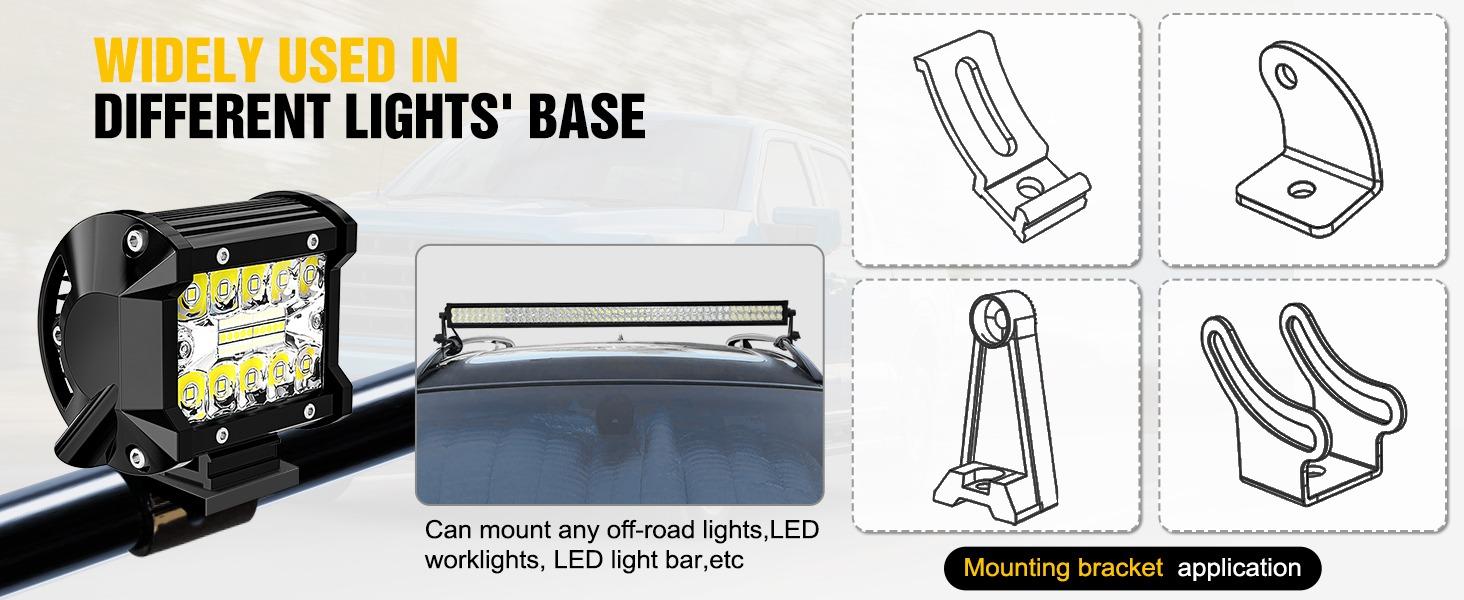 Nilight Tube Clamp Bracket Fit 1.81 to 2.13 Inch Round Bull Bar Crash Bar Guard Roof Rack Roll Cage Bumper for Offroad LED Light Work Driving Whip Lights Mounts on Truck ATV UTV