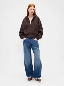 VintageSoft Wedge Zip Hoodie - Terra Brown