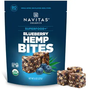 Navitas Organics Protein Fruit Superfood Power Snacks, Blueberry Hemp, 8oz Bag, 11 Servings - Organic, Non-GMO, Gluten-Free