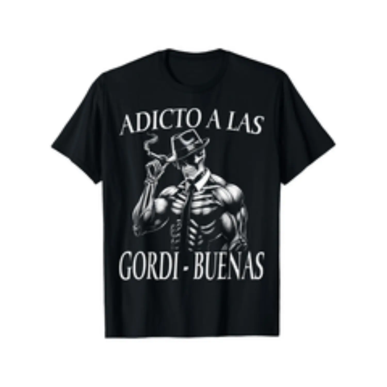 Men's Cotton Streetwear T-Shirt with Funny Skeleton Graphic and Vibrant Spanish Slogan, Short Sleeve for Summer & Gym Wear, Graphic Print