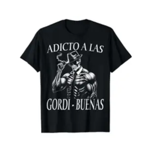 mens funny sarcasm gym t shirt   a las gordonas spanish skeleton design comfortable cotton short sleeve tee for summer black with white graphic casual versatile   shirts black