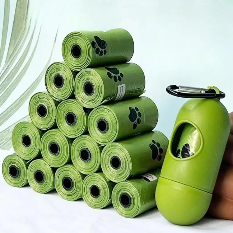 Pet Poop Bag, 1 Set (15 Bags/roll) Leak-proof & Odor-resistant Pet Waste Bag, Suitable for Cats and Dogs, Pet Waste Bag