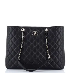 Pre-owned CHANEL Leather Tote Bags REBAG Classic CC Shopping Tote Quilted Caviar Large by Rebag