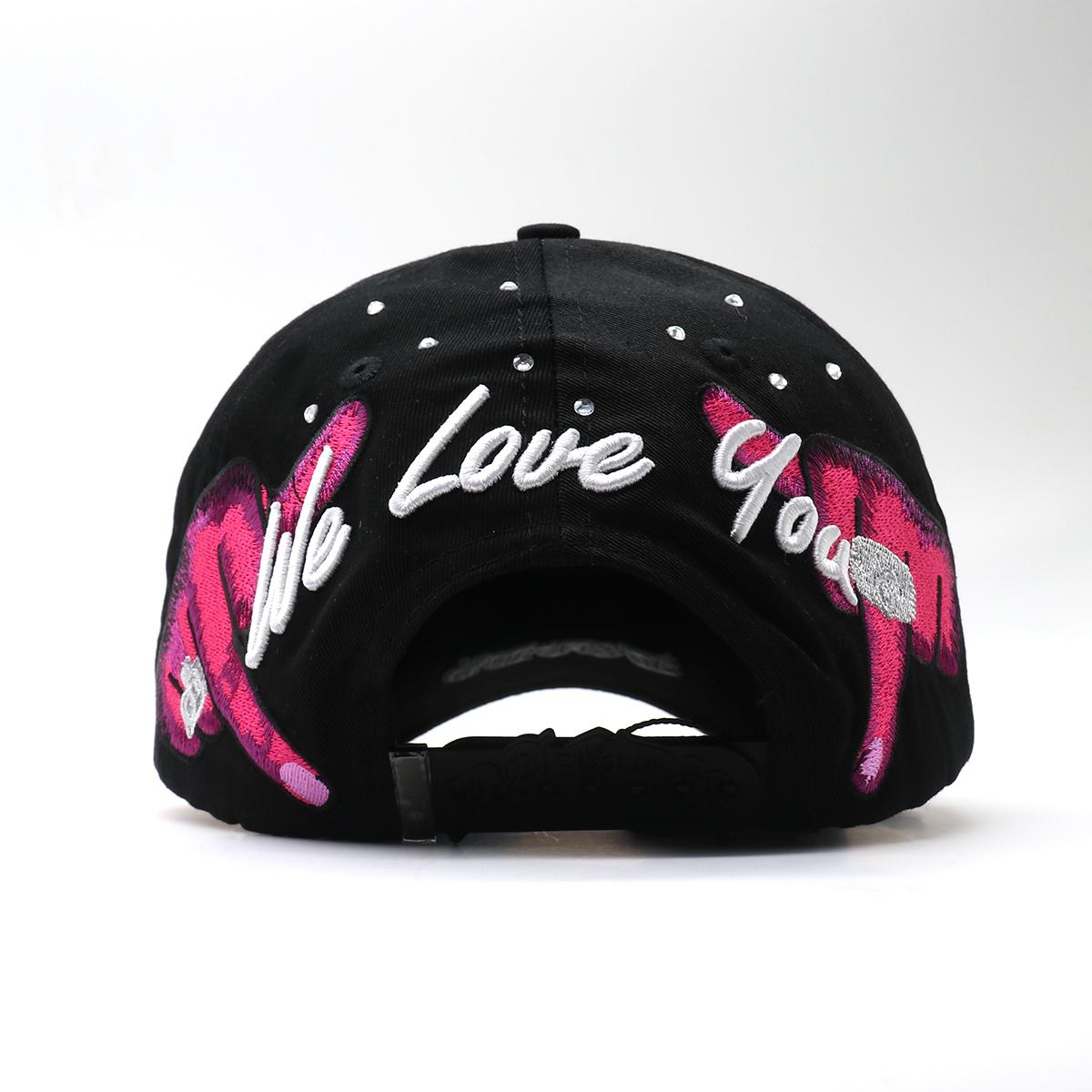 Hip Hop Inspired Black Cap with 3D Letter & Hand Embroidery, Ideal for Urban Outfits & Edgy Ensembles