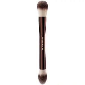 Ambient Lighting Edit Brush Double Ended Makeup Tool for Powder Bronzer Blush Highlight Soft Vegan Bristles Travel Friendly Face Contouring Brush for Flawless Finish