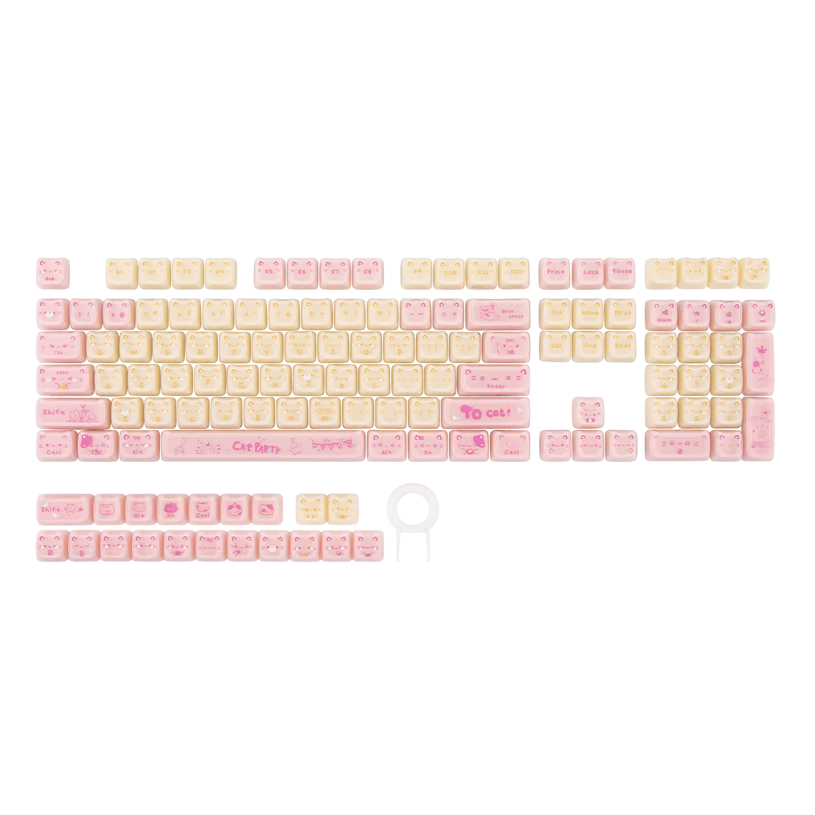 EPOMAKER JellyPaw Keycaps Set  128-Key Cute Cat Jelly Keycaps   MAO Profile ABS+PC Non-Shine-Through MX Compatible for 60%-Full Size Mechanical Keyboard  kawaii cute creamy keycaps for Gaming Keyboard