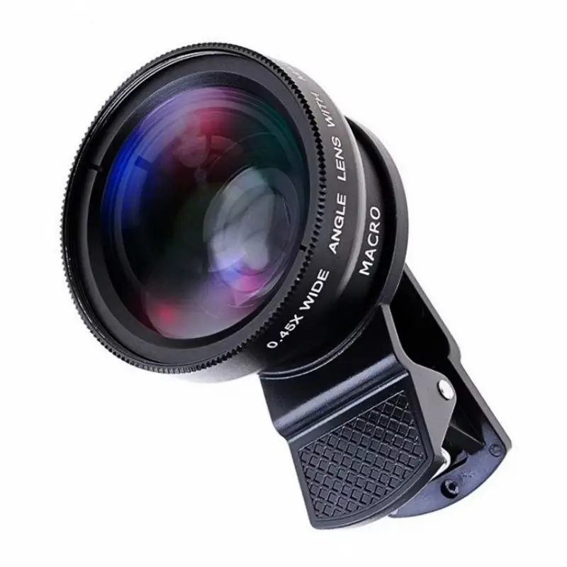 0.45X 2 in 1 Macro Wide Angle Mobile Phone Camera Lens Cellphone Optical Lens Cell Phone Accessories