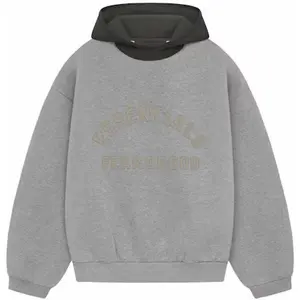 Fear of God Essentials Nylon Fleece Hoodie Dark Heather Oatmeal/Ink