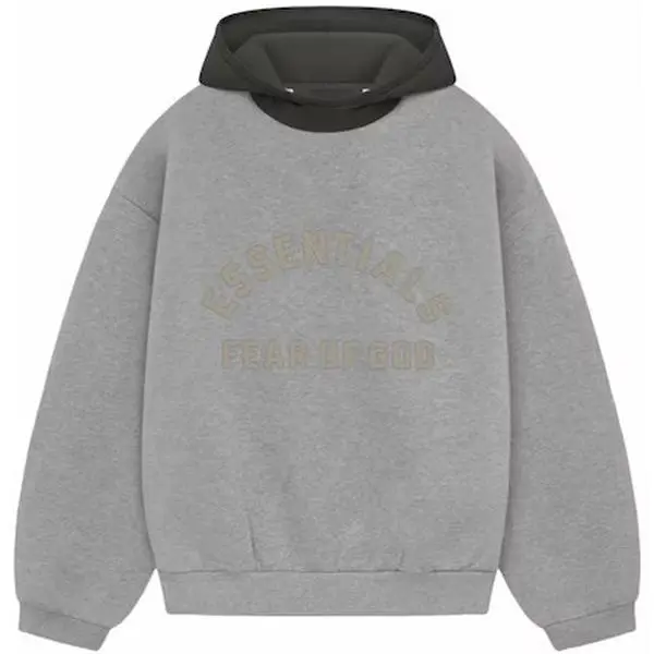 Fear of God Essentials Nylon Fleece Hoodie Dark Heather Oatmeal/Ink