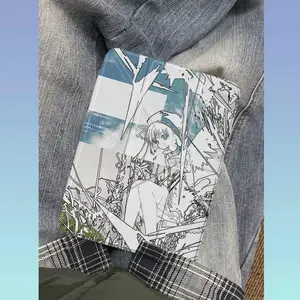 Clear Anime Girl Y-Fold iPad Case, Transparent Back Anti-Drop Anti- with Pen Slot, Smart Sleep Multi-Angle Foldable, Fits iPad 10/9/8/7, Air/10.9/11 Inch