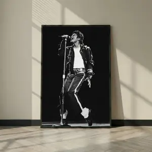 [ MICHAEL JACKSON  - UNFRAMED POSTER ] Michael Jackson  Print, Black and White Concert Poster, Music Legend Photo, Pop Icon Wall Decor, Vintage Stage Photography