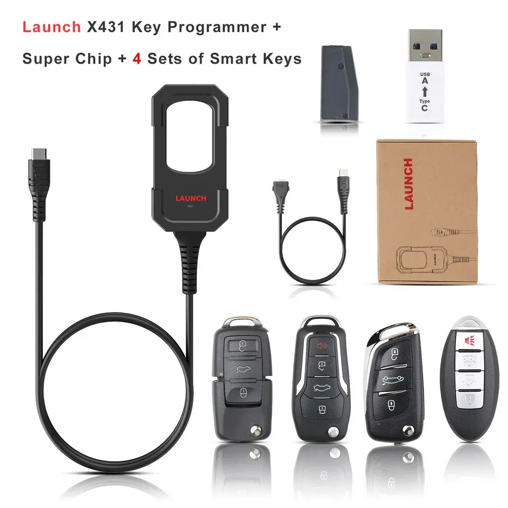 Launch X431 Key Programmer with 4 Universal Remote and 1 Super Chip for X431 IMMO Elite IMMO Plus PAD V PAD VII Pro3 APEX Pro Elite CRP919E/X BT