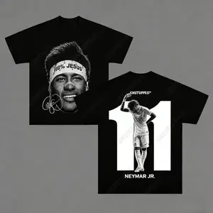 Men's CR7 Cristiano Ronaldo Jersey Style T-Shirt, Vintage T-Shirt, Unisex Football Shirt, Graphic T-Shirt, Machine Wash Durable, Football Fan Apparel, Sports Fan Clothing, Sport Icon Print, Comfortable Neymar T-Shirt, Neymar Double-Sided Vintage T-Shirt