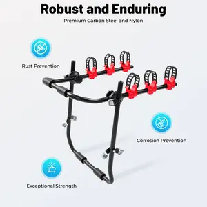 2026 Viral Bike Trunk Mount Rack Carbon Steel & Nylon 44.1lbs Load for Cycling Enthusiasts Robust Enduring Rust Corrosion Prevention
