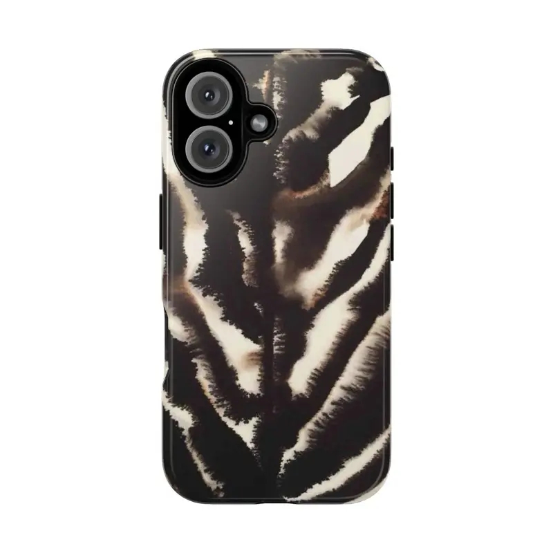 Zebra Print Tough Phone Case with Lay-Flat Bezel & Flexible Rubber Liner for Extreme Protection and Stylish Design