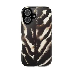 Zebra Print Tough Phone Case with Lay-Flat Bezel & Flexible Rubber Liner for Extreme Protection and Stylish Design