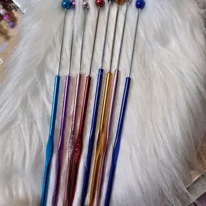 Beadable Crochet Hooks in Vibrant Colors for Crafting and Knitting Projects