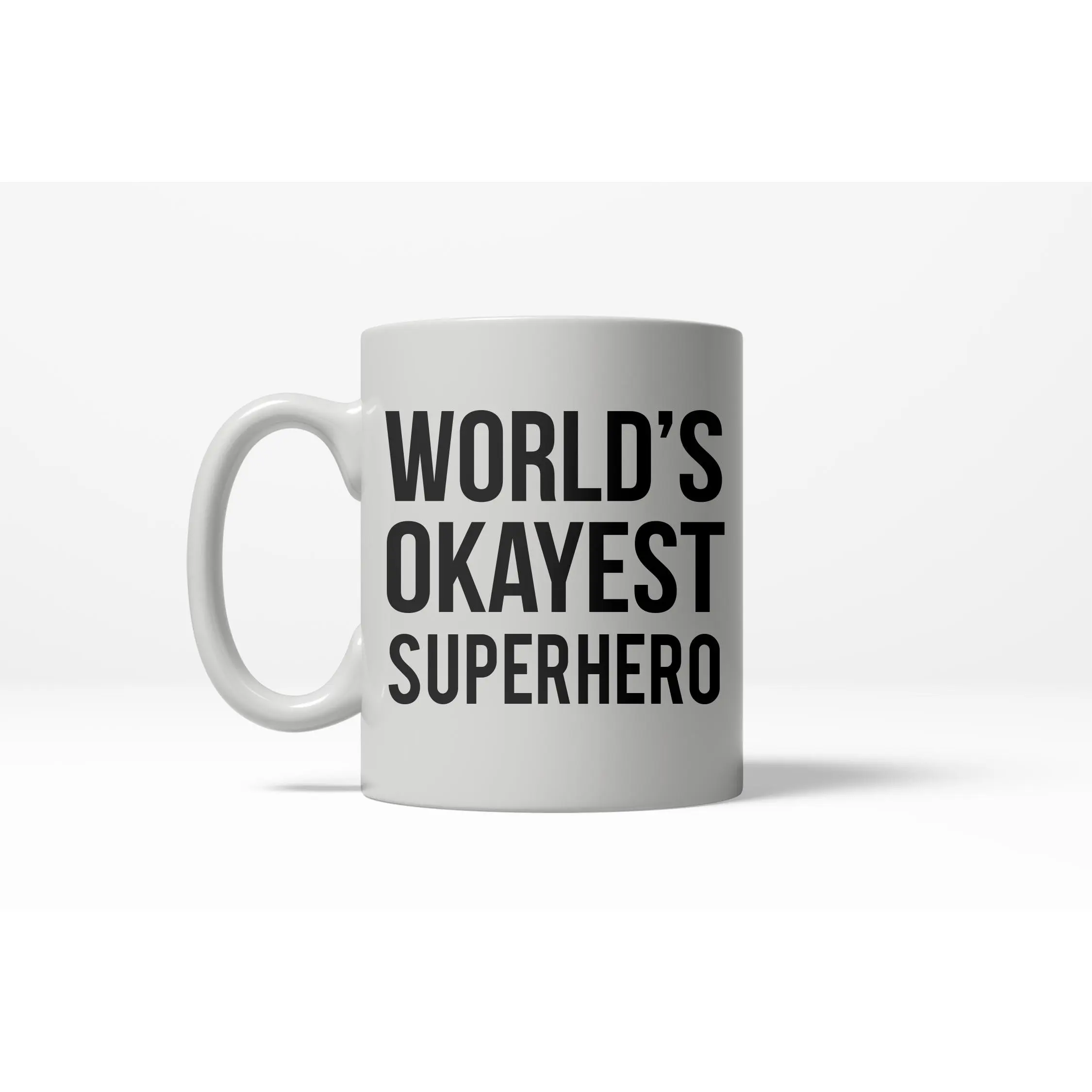 Worlds Okayest Superhero Funny Comic Nerdy Ceramic Coffee Drinking Mug 11oz Cup Funny Coffee Mugs Ceramic Printed Drinkware Cup