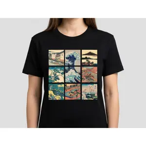 Japanese Art Hokusai Tee, Great Wave Off Kanagawa Print, Thirty-Six Views Of Mount Fuji, Vintage Woodblock Aesthetic, Harajuku Anime Style, Unisex Casual Wear
