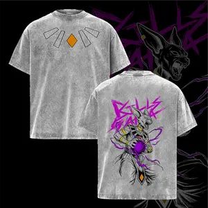 Beerus T-Shirt – God of Destruction DB Super Double Printed Vintage Washed Tee, Unisex Oversized Streetwear, Heavy Cotton Graphic Shirt, Biils Sama Shirt, Gift for Anime Fans