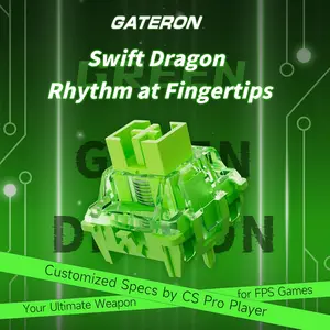 GATERON Magnetic Green Dragon Keyboard Switches, Linear Factory Pre-lubed Freely Setting Pre-Travel 20mm Longer Spring Key Switches for Magnetic Gaming Keyboard (70)