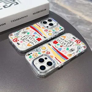 Graffiti cultural artístico V-Venezuela, Para la iPhone 17 PRO MAX y iPhone 16 15 14 13 12 11 PRO MAX PLUS y iPhone 16E 17 AIR Serie Funda para Móvil, marco de lente plateado metálico, carcasa trasera suave transparente