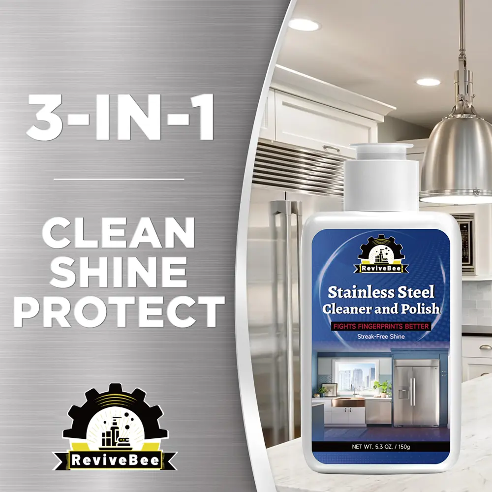 Stainless Steel Cleaning & Polishing Paste, Gentle Non-Marking Formula for Removing Fingerprints, Oil Stains & Water Marks, Suitable for Household Refrigerators, Sinks & Metal Surfaces