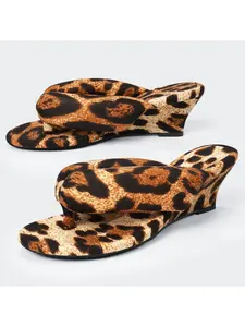 Women's Wedge Sandals, Flip Flops Open Toe Slip-Ons, All-Season Comfortable Flat Shoes, Non-Slip Rubber Sole, Beach Footwear, Summer