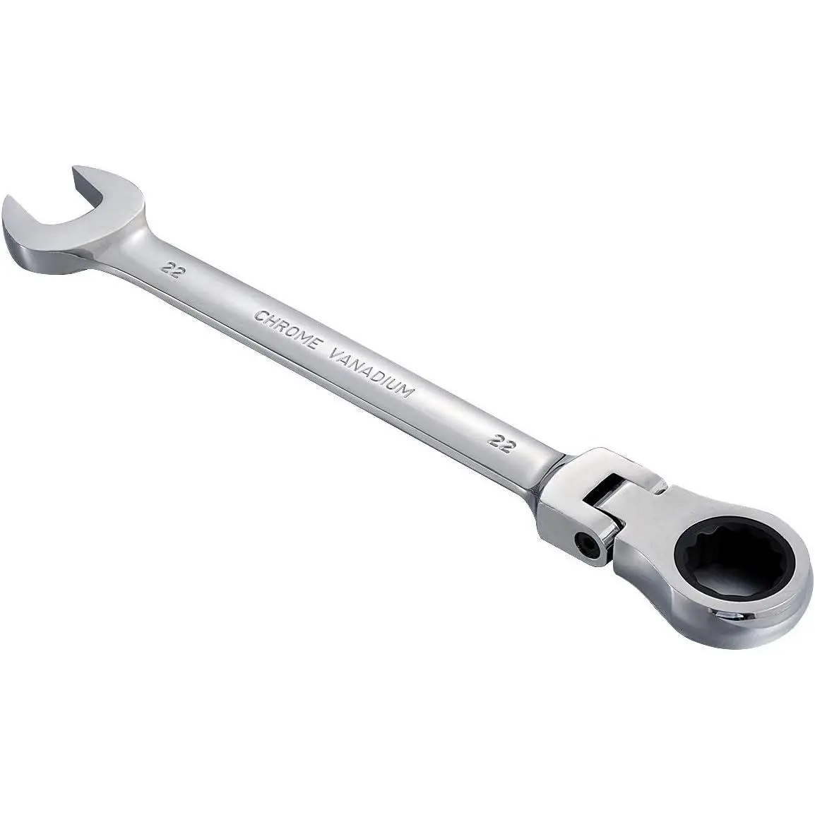 KATUR 22mm Ratcheting Wrench Set Flexible Pivoting Head Ratchet Combination Spanner Wrench Chrome Vanadium Steel Metric Tool (22mm)