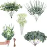 Faux Green Artificial Eucalyptus Stems 100 Pcs Mixed for DIY Bouquets, Weddings, Decor & Ornaments - Flower Design Decorations Supplies Decorative Plants