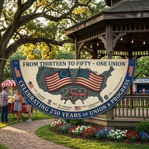 250th Anniversary USA Fan Flag, Semiquincentennial Patriotic Flag, Liberty Bell Vintage Canvas Decor, July 4th Independence Day 2026 Banner
