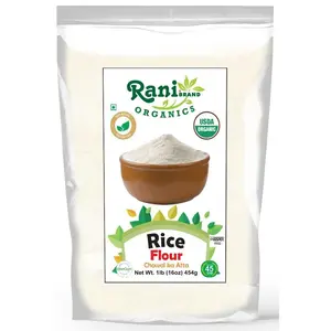 Rani Organic Rice (White) Flour 16oz (1lb) 454g ~ All Natural | Gluten Friendly | Vegan | NON-GMO | Kosher | Indian Origin | USDA Certified Organic