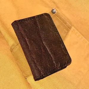 Genuine Elephant Leather Front Pocket Wallet Handmade Ethically Sourced Limited Quantity US Shipping Only