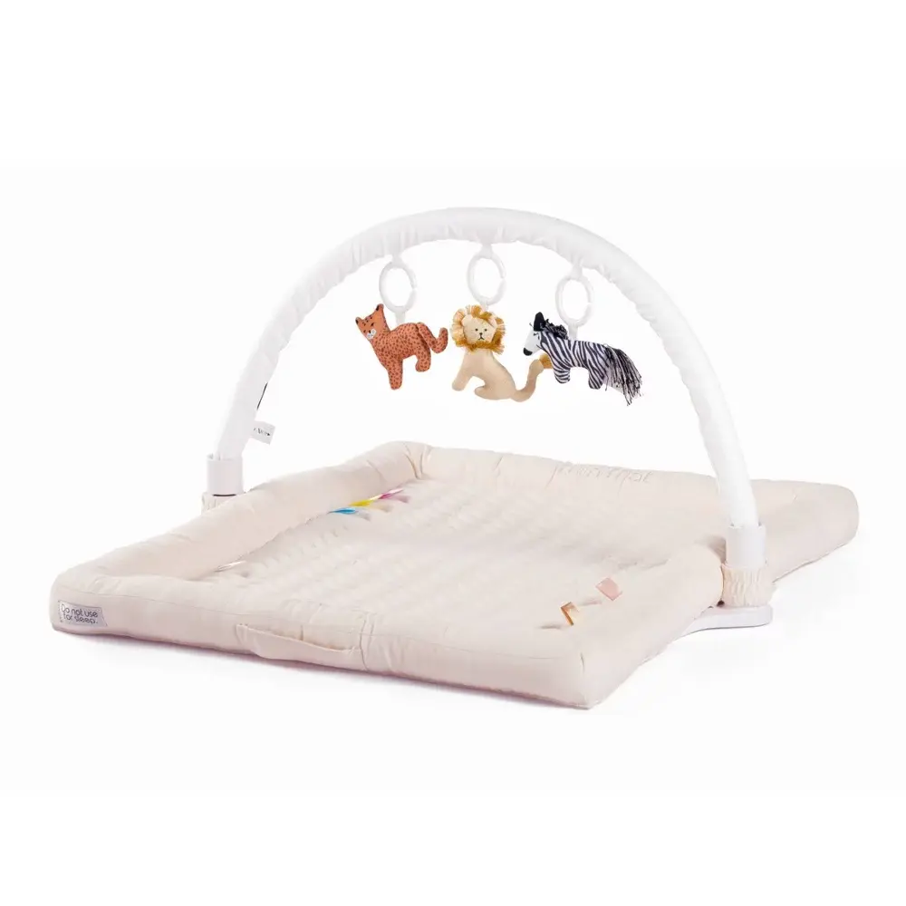 DockATot Minimat Quilted Baby Playmat with Toy Arch - Sand Chambray