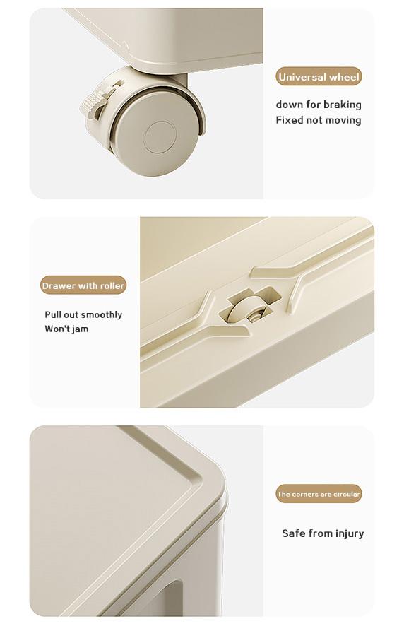 ONAIL Drawer style Super large Foldable Storage Box with Lid, Stackable Household Storage Holders with Wheels Home Decor Organiser Durable Plastic