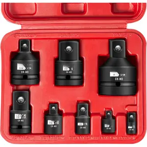 8 count Impact Socket Adapter and Reducer Set, 1/4" 3/8" 1/2" 3/4" Drive Socket Adapter Set with Durable Case for Impact Driver Conversions (Upgraded)