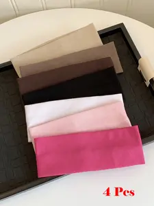 Solid Color Knitted Hair Band, High Elasticity Hair Band, Sweat Absorbing Hair Band, Casual All-match Hair Accessories for Women & Girls, Elastic Headbands, Workout Headband