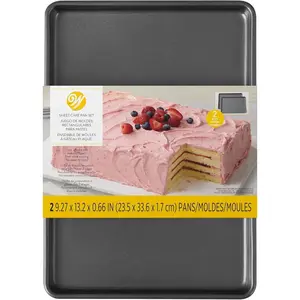 Easy Layers Sheet Cake Pan, Rectangle Sheet Pan, 2- Baking Sheets Set, Steel