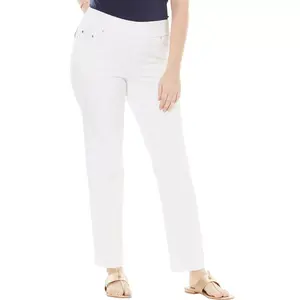Jessica London Comfort Waist Stretch Denim Straight-Leg Jean - 14, White