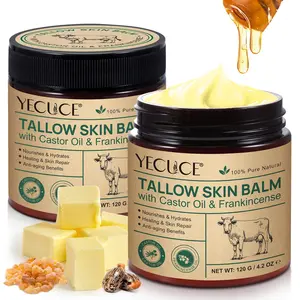 Yecuce Butter & Castor Oil & Frankincense Cream 120g, Moisturizing Face Cream, Autumn Winter Skin Care, Gentle Non-Irritating