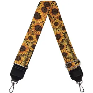 Retro Sunflower Purse Straps Replacement Wide Crossbody Shoulder Strap, Guitar Strap for Purse, Purse Making Supplies