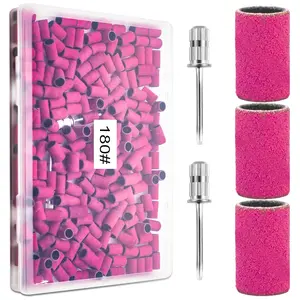 Nails Sanding Bands 180Grit Sanding Band for  Drill, 200 count  Sanding Band 180 Fine Grit with 3/32" Sanding Bit for  , Gel  and  Nails, Sand Band Set  for Manicure