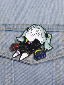 Punk Game Character Inspiration Enamel Pin, Cute Cartoon Girl Brooch, Creative Metal Badge Jewelry for Women & Men, Trendy  Exquisite Brooch for Gift