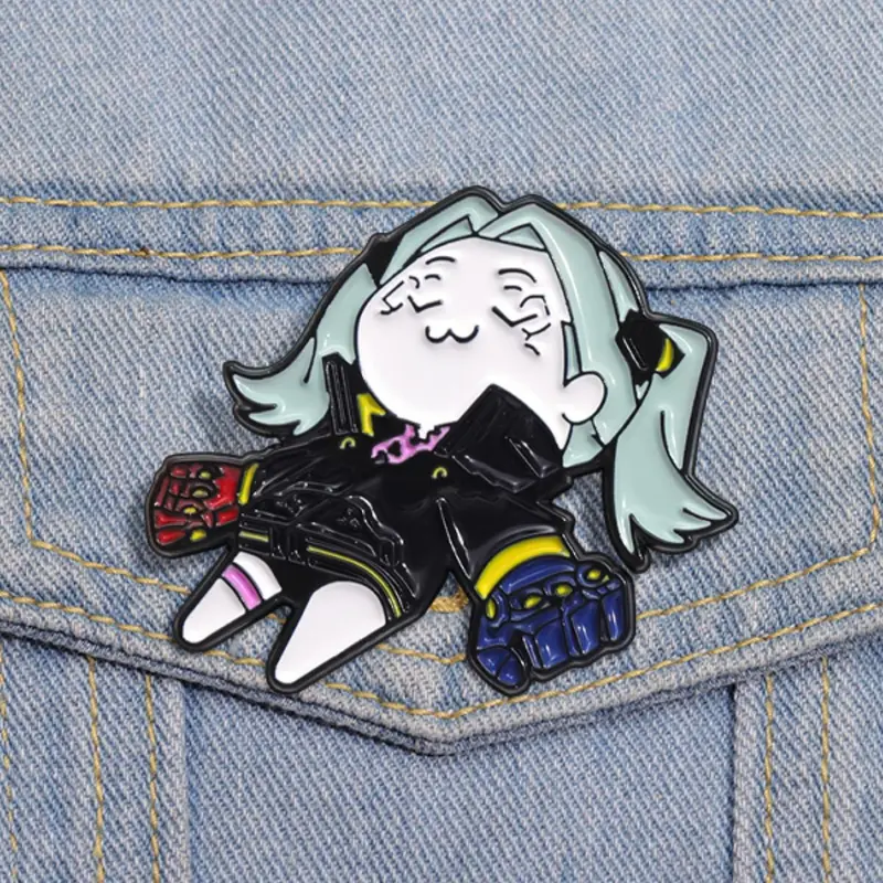 Punk Game Character Inspiration Enamel Pin, Cute Cartoon Girl Brooch Pins, Creative Metal Badge Jewelry for Women & Men, Fashion Accessory, Trendy  Exquisite Brooch for Gift