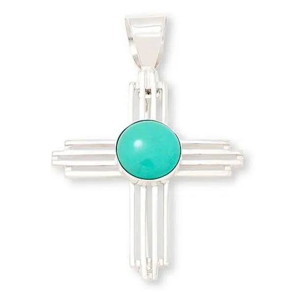Mine Finds by Jay King Gallery Collection Baja Turquoise Cross Pin-Pendant