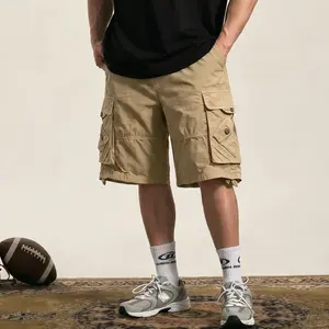 Men’s multi-pocket cargo shorts — summer loose-fit outdoor street tactical cargo shorts; stain-resistant, wear-resistant, casual, practical knee-length pants